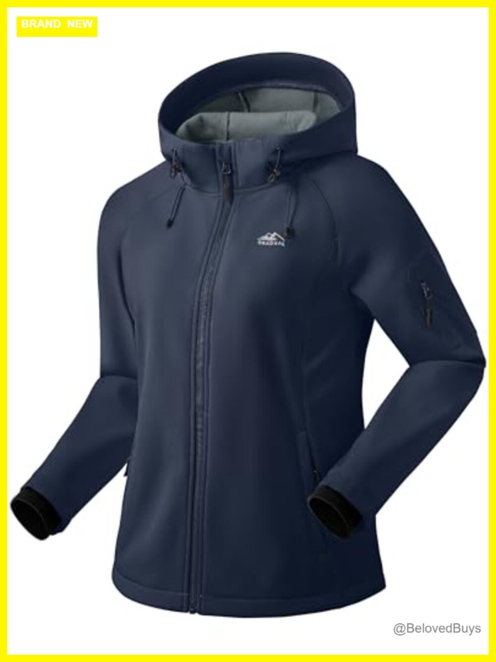 Fleece Lined Softshell Jacket Windproof Warm Light Waterproof Hooded